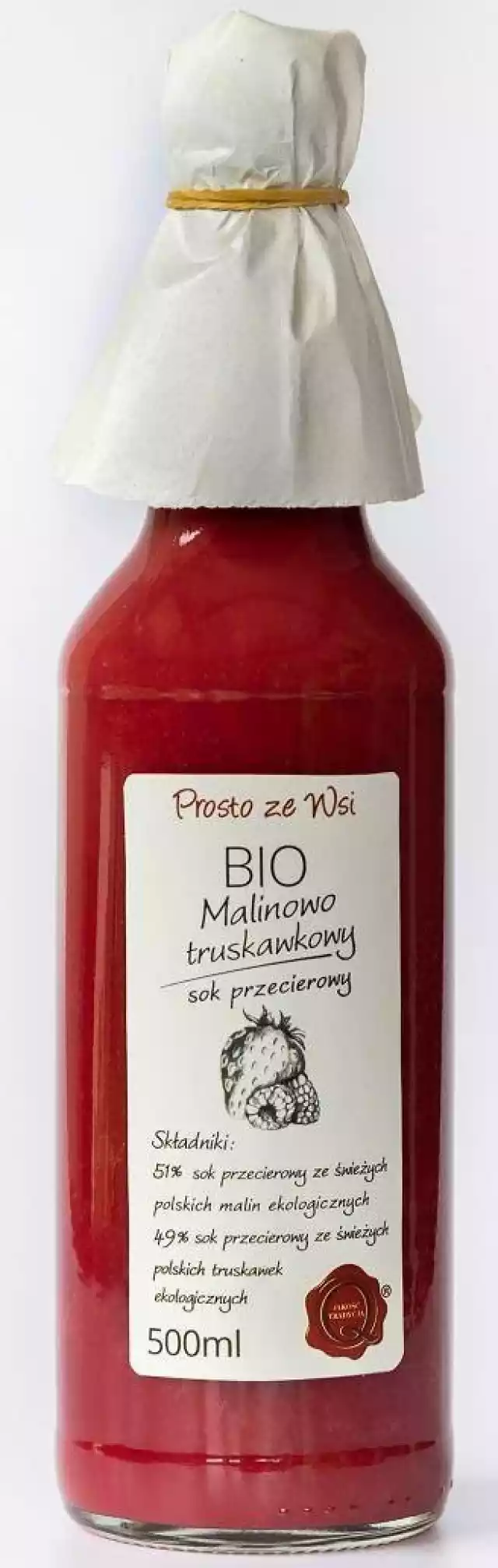 Ekologiczny malinowo-truskawkowy sok prz