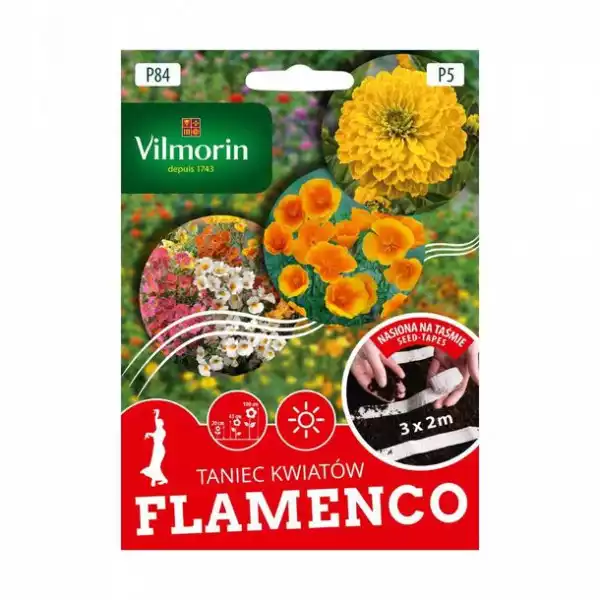 ﻿mieszanka Kwiatów Flamenco Nasiona Na Taśmie 3 X 2 M Vilmorin