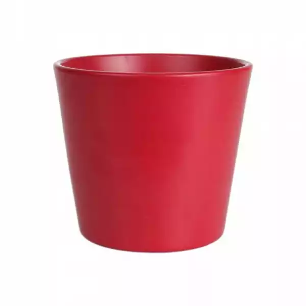 ﻿osłonka Na Doniczkę 13.5 Cm Ceramiczna Czerwona