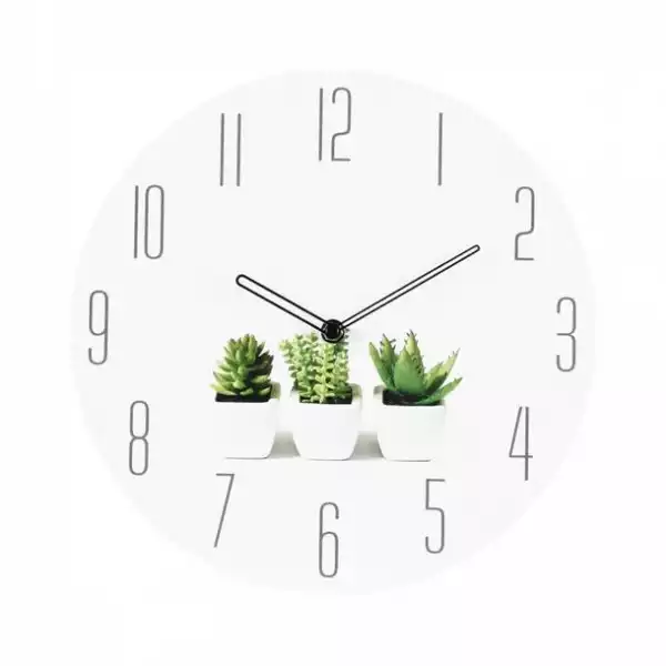 ﻿zegar Ścienny Plant Śr. 30 Cm Biały
