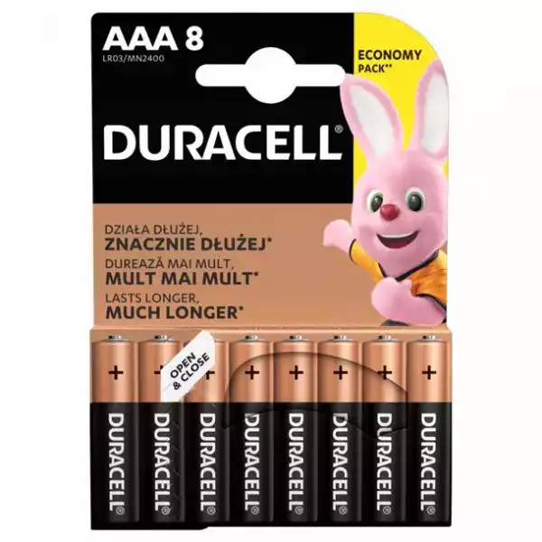 8X Alkaliczne Baterie Duracell Lr3 / Aaa Basic 8Szt