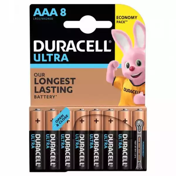 8X Alkaliczne Baterie Duracell Ultra Aaa Lr3 8 Sztuk