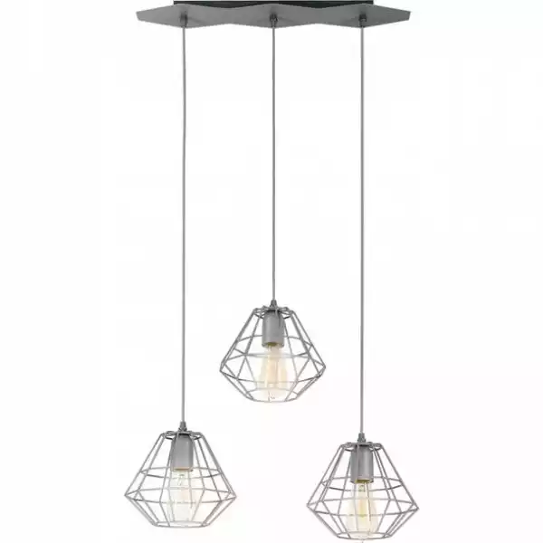Tk Lighting Lampa Sufitowa Diamond Szara 3X60W E27