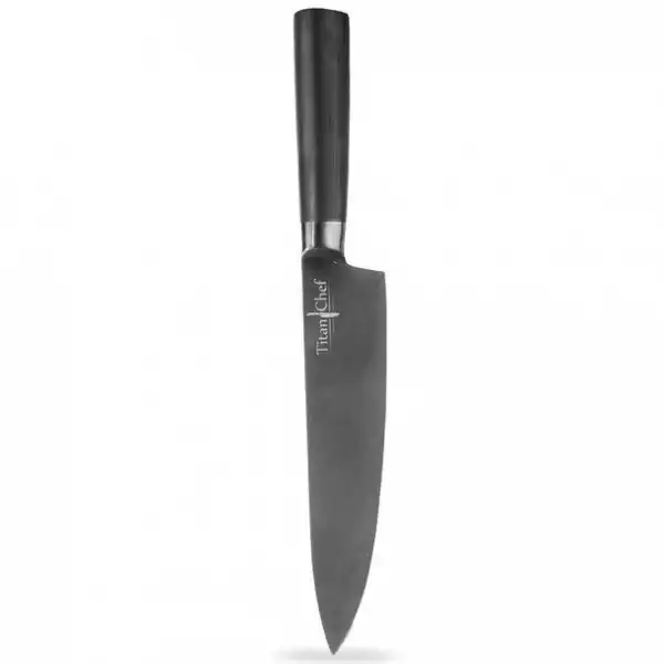 ﻿nóż Kuchenny Titan Chef Szefa Kuchni Duży Stalowo-Tytanowy Czarny 22,5 Cm
