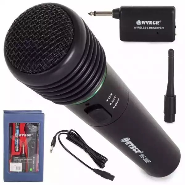 ﻿karaoke Mikrofon Bezprzewodowy + Stacja + Przewód!