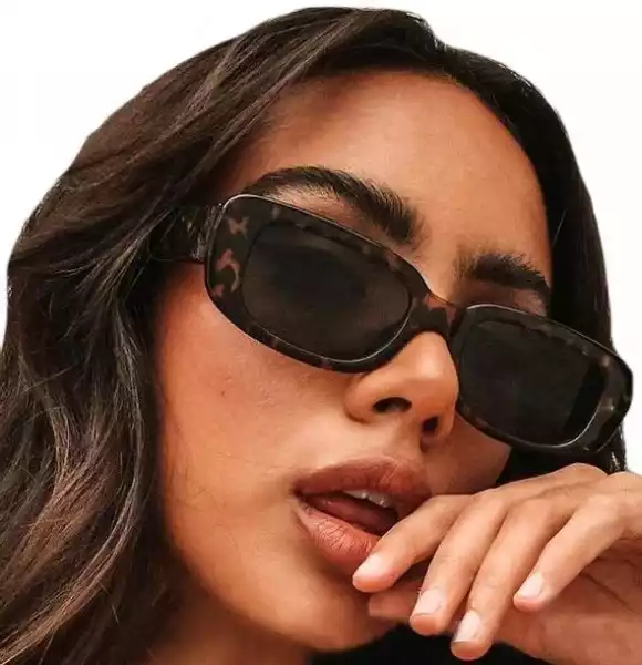 ﻿prostokątne Okulary Przeciwsłoneczne Kobiece Retro
