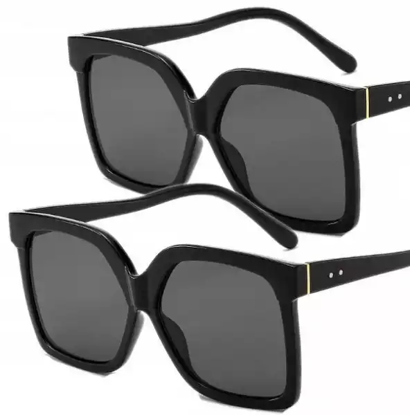 ﻿okulary Oversize Damskie Kwadratowe Duże Czarne