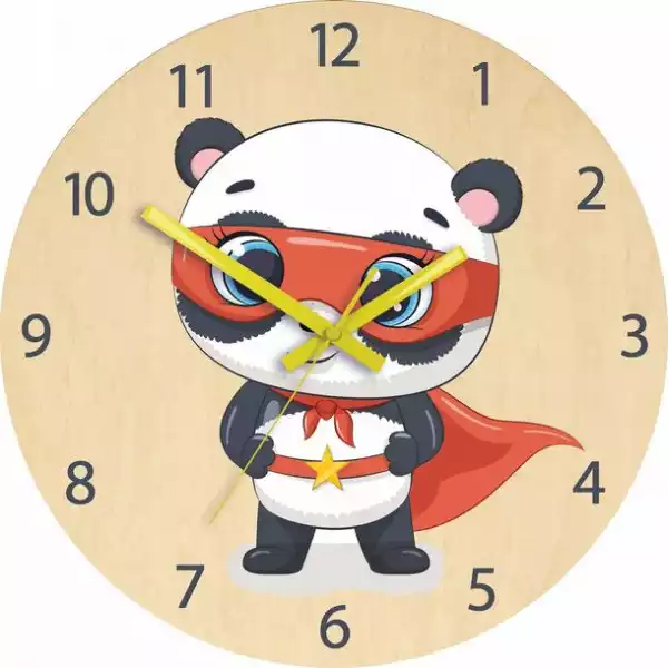 ﻿zegar Na Ścianę Ścienny Cichy Panda Bohater 30 Cm