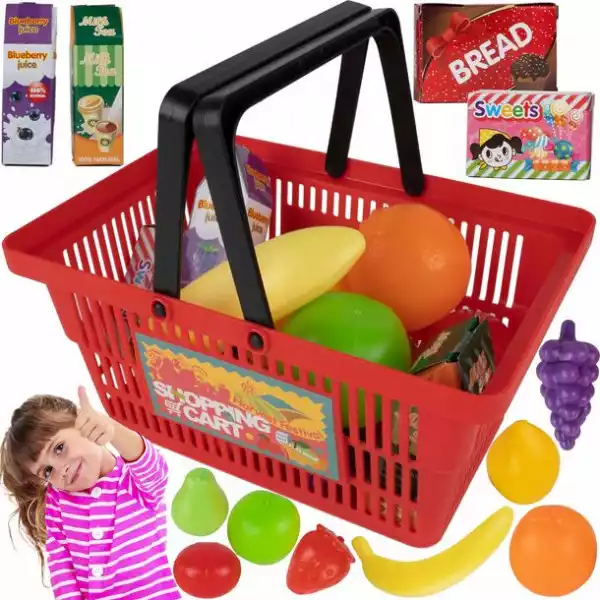 Koszyk Sklepowy Na Zakupy+ Owoce Warzywa Produkty
