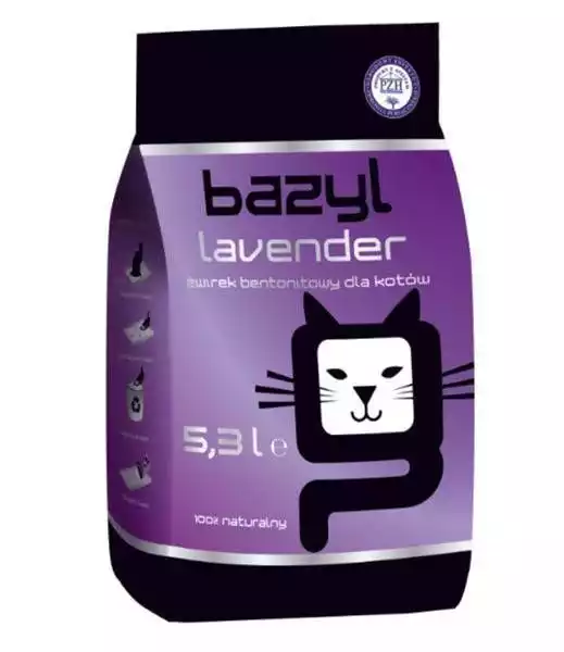 ﻿bazyl Lavender - Żwirek Dla Kotów Bentonitowy 5,3L