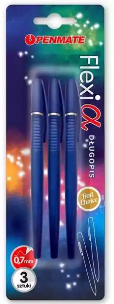 ﻿długopis Flexi Alpha Niebieski 3Szt Penmate