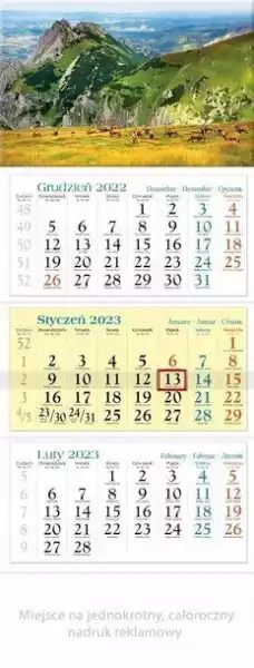 ﻿kalendarz 2023 Trójdzielny Giewont
