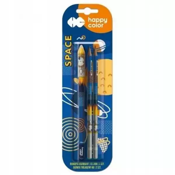 ﻿długopis Usuwalny + 2 Ołówki Space Bls Happy Color