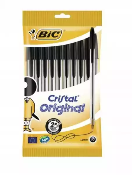 ﻿długopis Cristal Original Pouch Czarny 10 Szt Bic