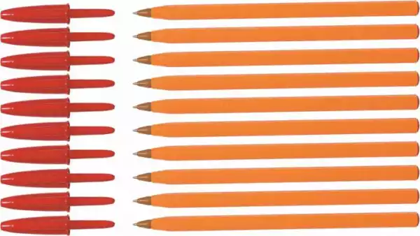 ﻿długopis Bic Orange Czerwony Atramentowy X 10 Szt