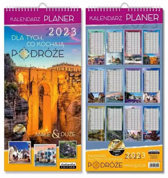 ﻿kalendarz 2023 Ścienny Planer Podróże