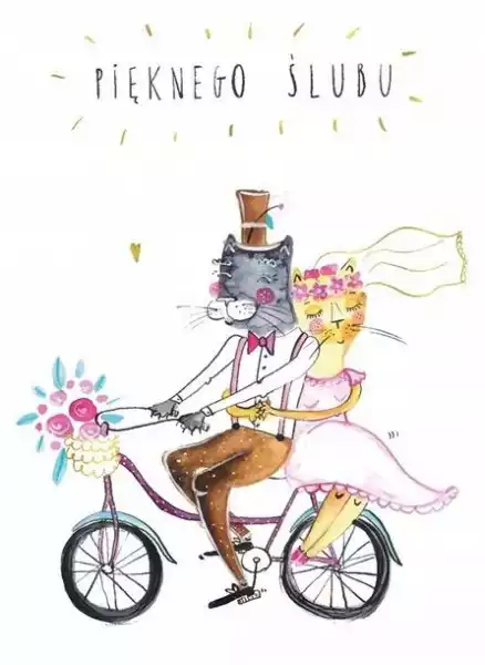 ﻿karnet B6 Ślub Koty Na Rowerze