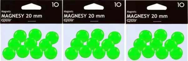 ﻿magnesy Do Tablic 20Mm Okrągłe Zielone 10 Szt X3