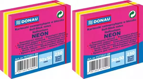 Karteczki Samoprzylepne Donau 50X50 2X250 Kart