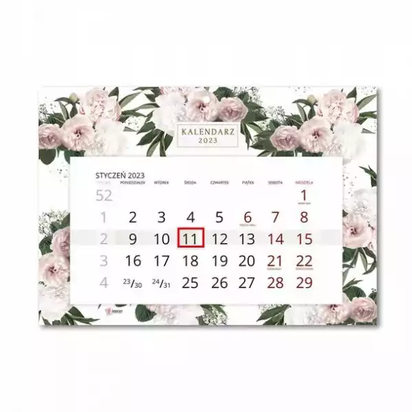 ﻿kalendarz Ścienny 2023 Floral Heart A4