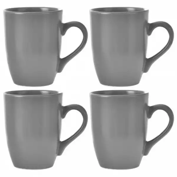 ﻿kubek Ceramiczny Do Picia Kawy Herbaty Szary Komplet Kubków 4 Sztuki 350 Ml