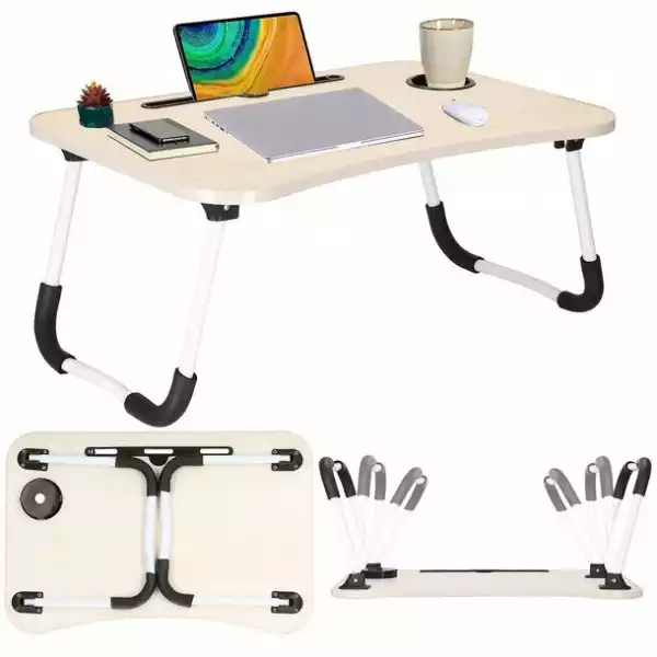 ﻿stolik Pod Laptopa, Składana Podstawka Na Komputer Imitacja Jasnego Drewna