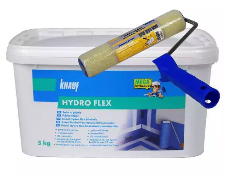 ﻿knauf Hydro Flex Folia W Płynie 5Kg + Wałek 18 Cm