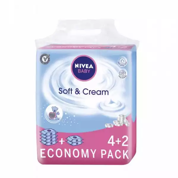 ﻿chusteczki Nawilżane Nivea Baby Soft Cream 6X63Szt