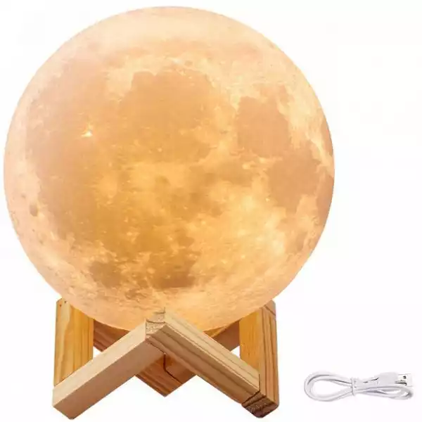﻿lampka Nocna Świecący Księżyc 3D Moon Light 8Cm