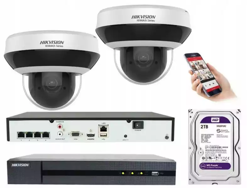 Monitoring Ip 2 Kamery Obrotowe Hikvision Ptz 4Mpx