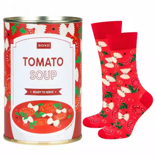 ﻿kolorowe Męskie Skarpetki W Puszce Soxo Good Stuff Tomato Soup