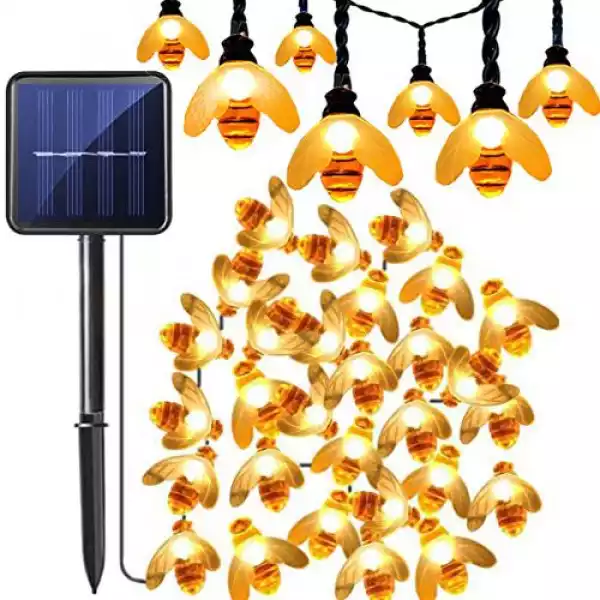 ﻿girlanda Solarna Ogrodowa Pszczółki 20 Led Lampki