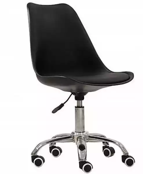 ﻿krzesło Obrotowe Biurowe Fotel Na Kółkach Czarny