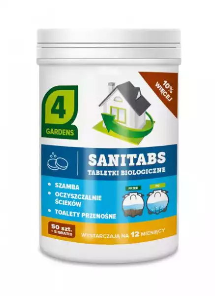 ﻿sanitabs – Tabletki Biologiczne Do Szamba I Oczyszczalni – 4Gardens