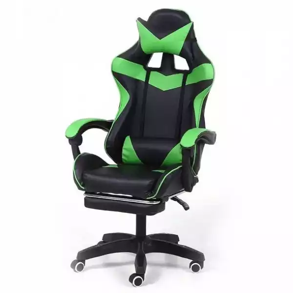 ﻿fotel Komputerowy/gamingowy Z Podnóżkiem Zielony