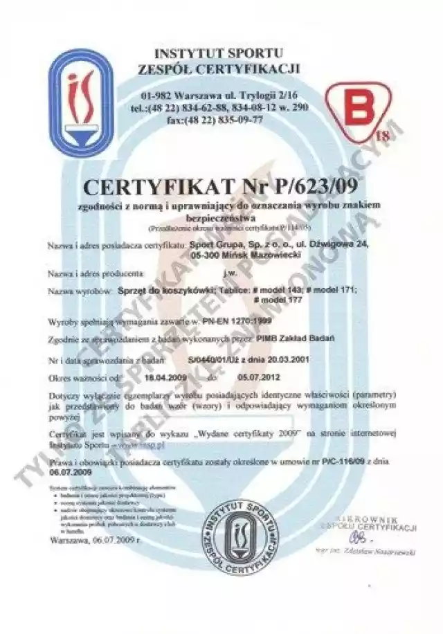 Tablica Do Koszykówki Sure Shot 171 Laminat Z Certyfikatem 180 C