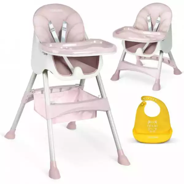 ﻿krzesełko Do Karmienia Ze Stolikiem Ricokids Milo Różowe