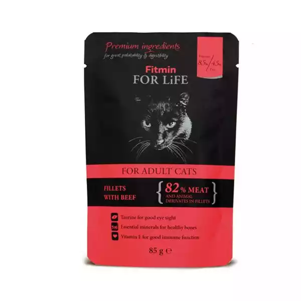 Fitmin Cat For Life Adult Beef 85G
