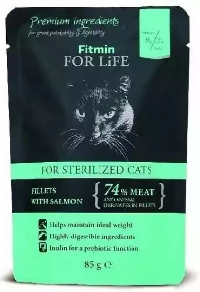 Fitmin For Life Cat Sterilized 85G Fillets Salmon