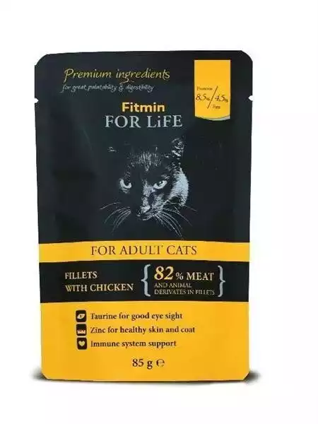 Fitmin For Life Adult Cat Kurczak W Sosie 85 G