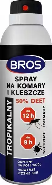 Spray Na Komary I Kleszcze 50 % Deet 180 Ml Bros