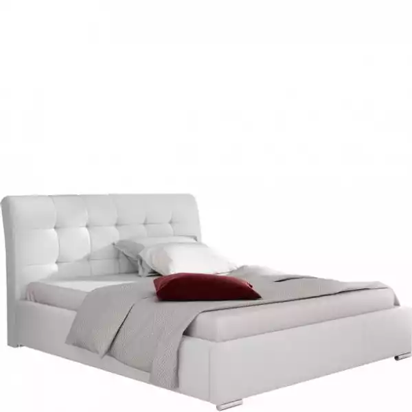﻿łóżko Tapicerowane Amber 160X200 Białe + Metalowy Stelaż