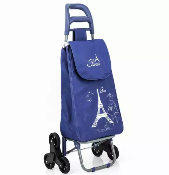 ﻿torba Na Kółkach Wózek Na Zakupy 3 Koła Wzór Paris Kolory