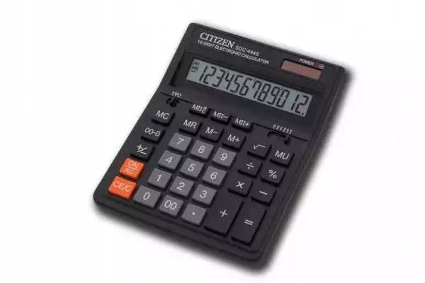 Kalkulator Biurowy Citizen Sdc-444S 12-Cyfr Czarny