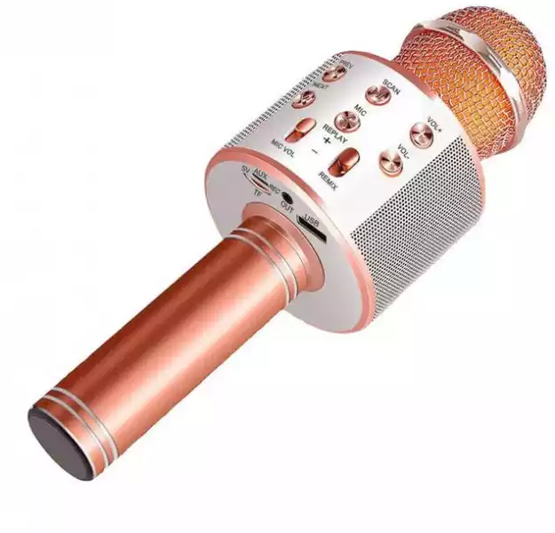 ﻿mikrofon Bezprzewodowy Do Karaoke Z Kontrolerem Odtwarzania Jasny Róż