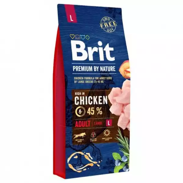 ﻿brit Premium By Nature Chicken  Adult Karma Dla Dorosłych Psów  Dużych Ras