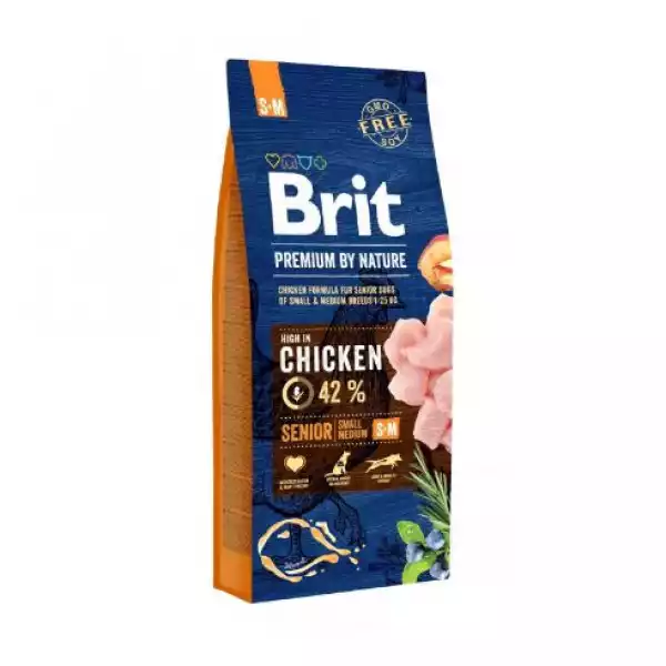 ﻿brit Premium By Nature Chicken Senior Kurczak Karma Dla Starszych Psów Mały