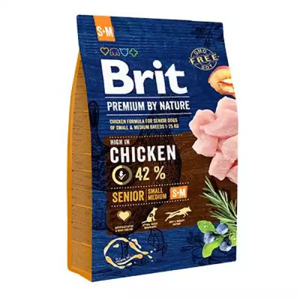 ﻿brit Premium By Nature Chicken Senior Kurczak Karma Dla Starszych Psów Mały