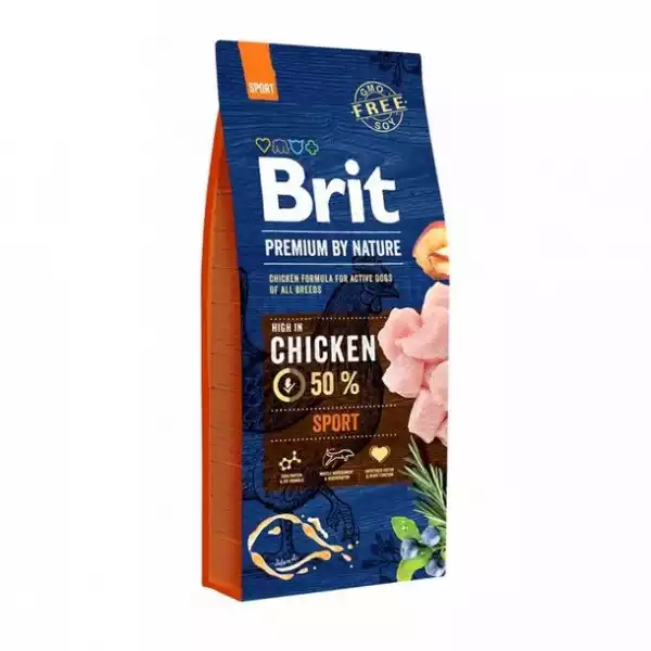 ﻿brit Premium By Nature Sport Chicken Kurczak  Karma Dla Aktywnych Psów 15 K