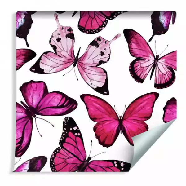 ﻿tapeta Dla Dzieci - Różowe Motyle